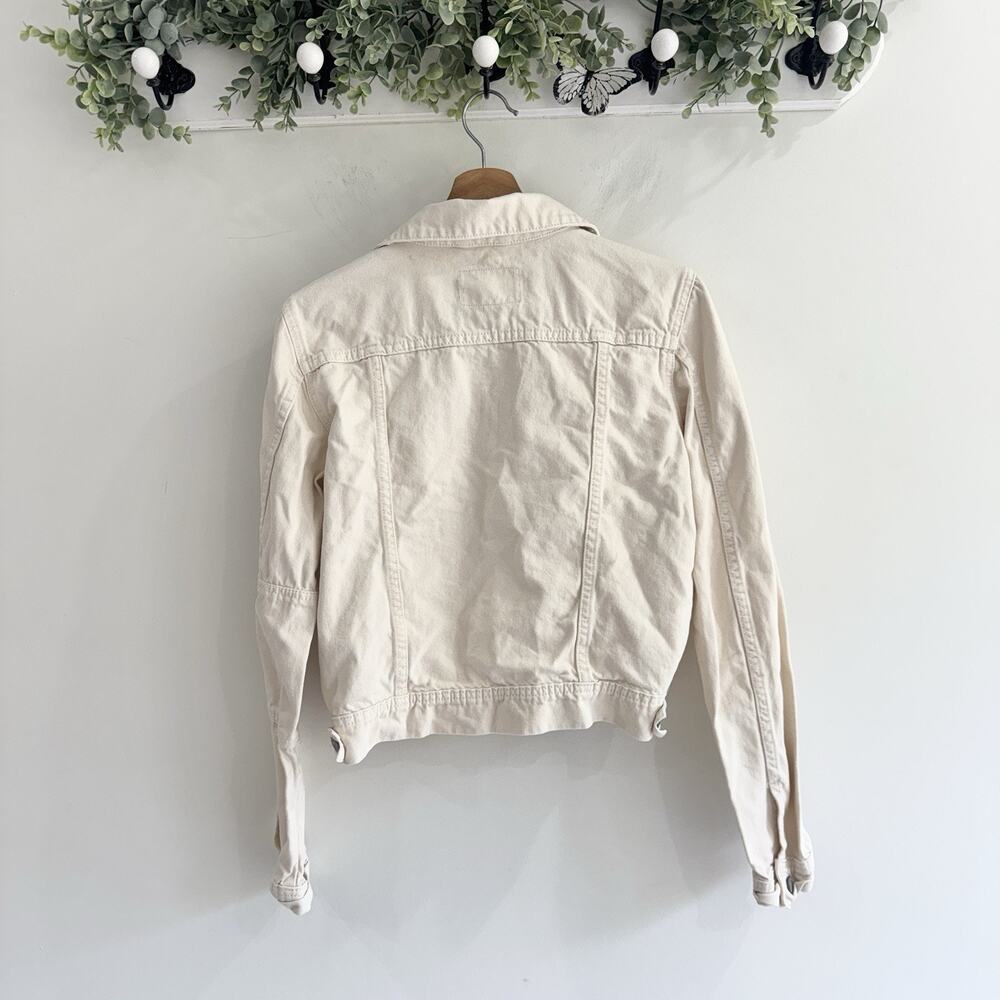 Free People Rumors Cream Denim Jacket Small - Picture 4 of 4